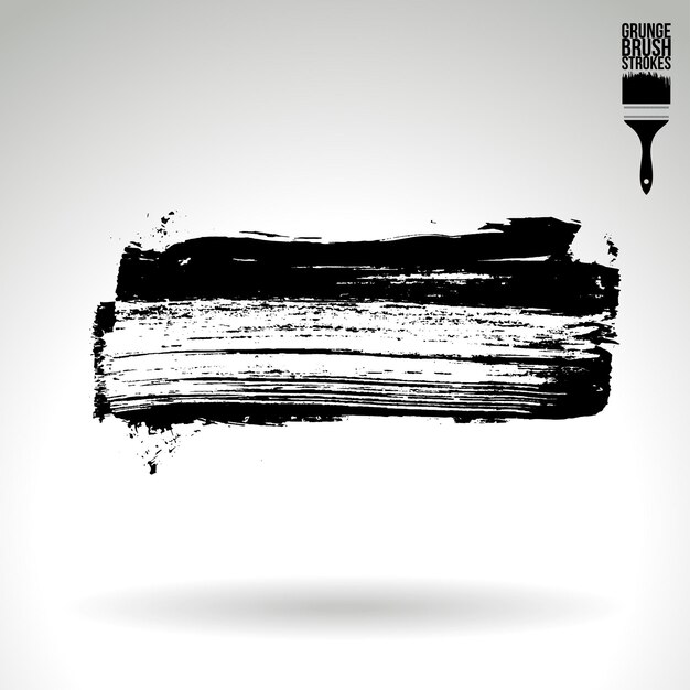 Schwarzer Pinselstrich und Textur. Abstraktes handgemaltes Grunge-Vektorelement