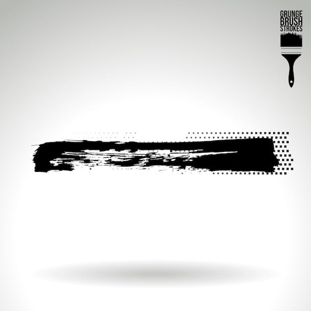 Schwarzer Pinselstrich und Textur. Abstraktes handgemaltes Grunge-Vektorelement