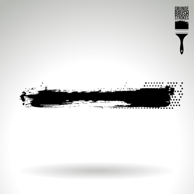 Schwarzer Pinselstrich und Textur Grunge Vektor abstraktes handgemaltes Element