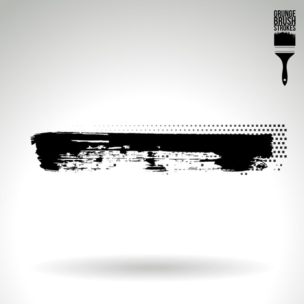 Schwarzer Pinselstrich und Textur Grunge Vektor abstraktes handgemaltes Element