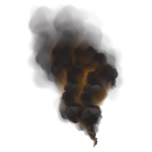 Vektor schwarzer rauch mit orangefarbener hintergrundbeleuchtung von fire vector illustrator