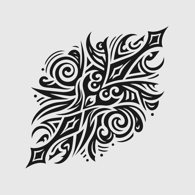 Vektor schwarzer stammes-mandala-tattoo-design-vektor