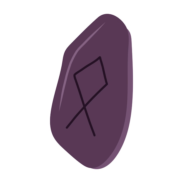 Vektor schwarzer stein mit odal rune.esoterisches und mystisches gestaltungselement.vector hand gezeichnete illustration.