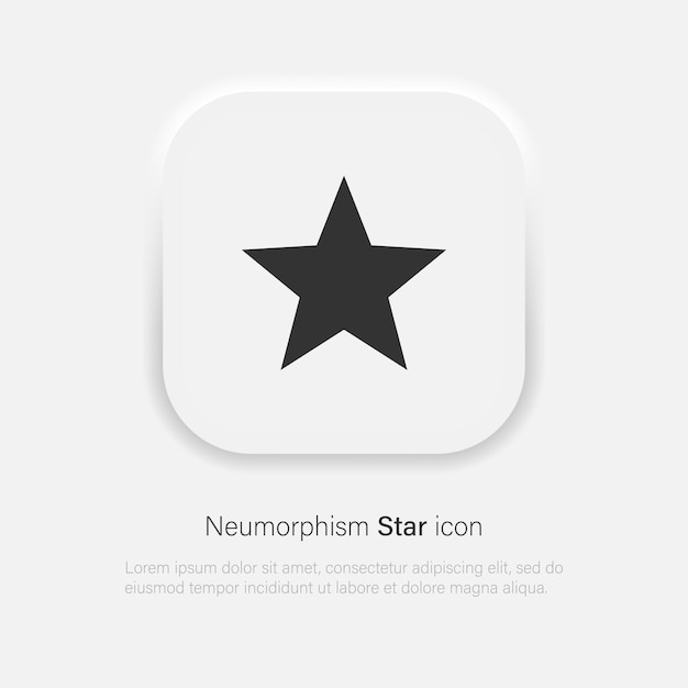 Schwarzer Stern-Icon-Vektor Star-Favorit oder Bewertungssymbol im trendigen Neumorphismus-Stil Vektor EPS 10