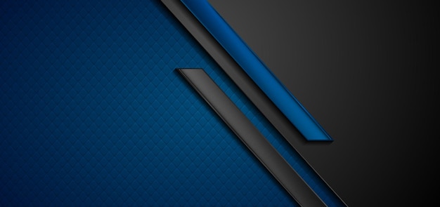 Schwarzer und blauer abstrakter technischer geometrischer Hintergrund. Vektor-Corporate-Design