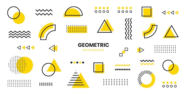 Schwarzer und gelber geometrischer hintergrund. minimales cover-template-design für das web.
