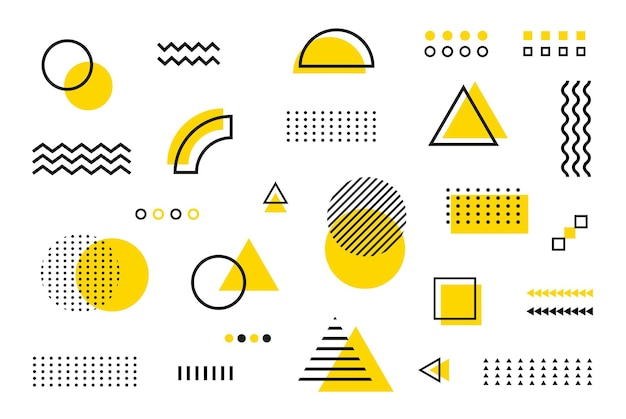 Schwarzer und gelber geometrischer Hintergrund. Minimales Cover-Template-Design für das Web.