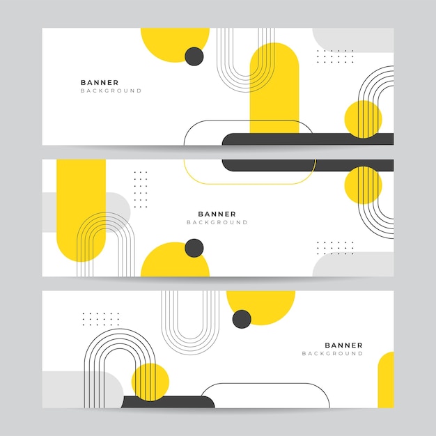 Schwarzer und gelber minimaler geometrischer linienfahnenhintergrund. vektor abstrakte grafikdesign banner muster hintergrundvorlage.