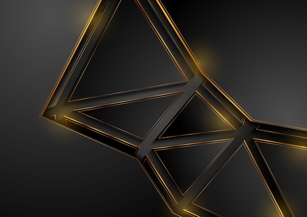 Schwarzer und goldener Corporate-Hintergrund mit Dreiecken