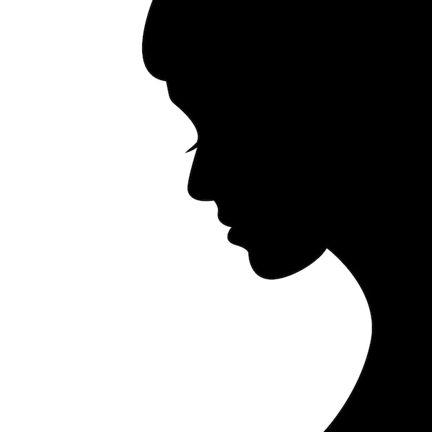 Schwarzer Vektor Mädchen-Silhouette auf weißem Hintergrund Mädchen-Silhouette