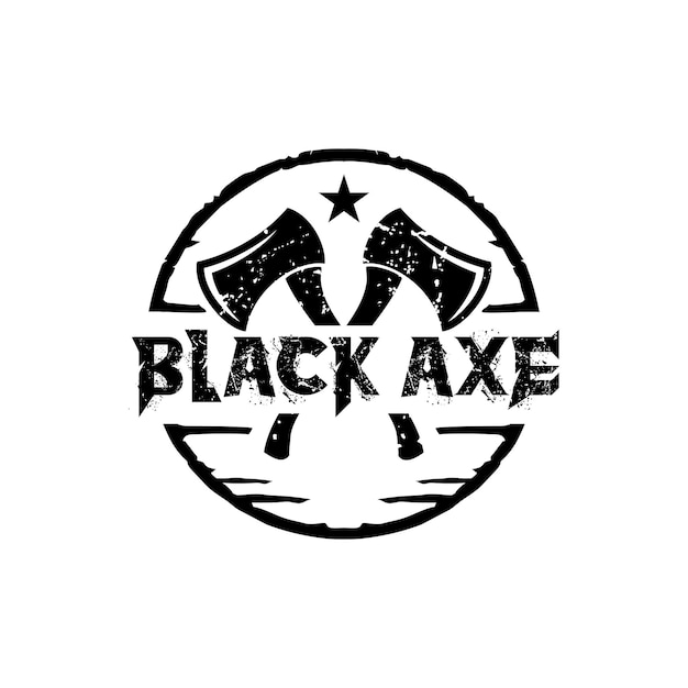 Schwarzes axtkreuz-logo-design-vorlage