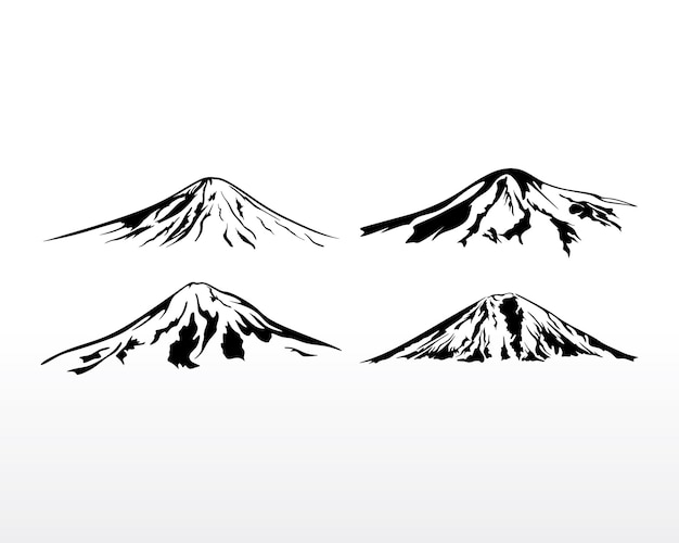 Schwarzes berg-logo. berg-logo-design-vektor-silhouette-illustration