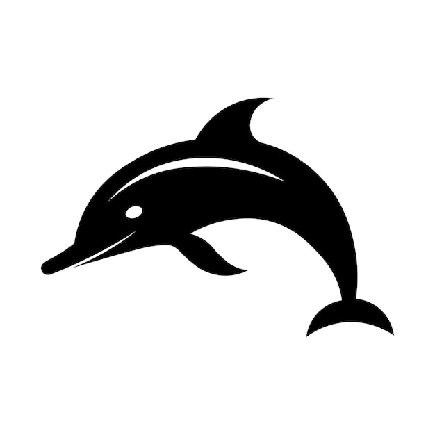 Vektor schwarzes delfin-vektor-symbol auf weißem hintergrund