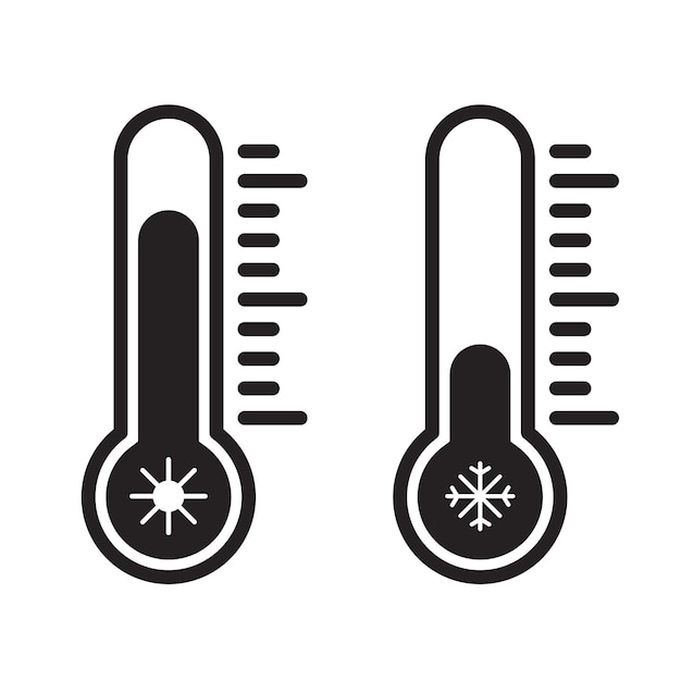 Vektor schwarzes flaches temperaturvektor-symbol