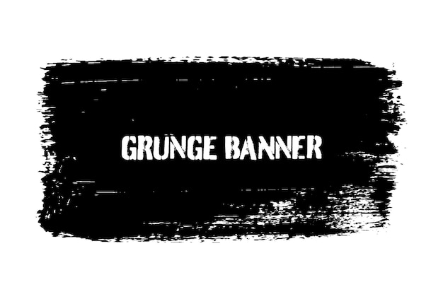 Vektor schwarzes grunge-pinselstrich-banner