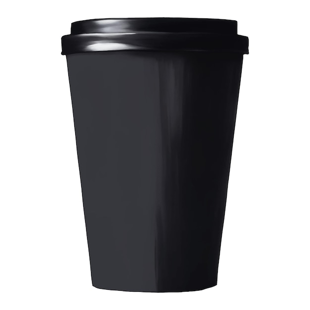 Schwarzes Kaffeepapierbecher Isolierte handgezeichnete Aquarellmalerei Illustration