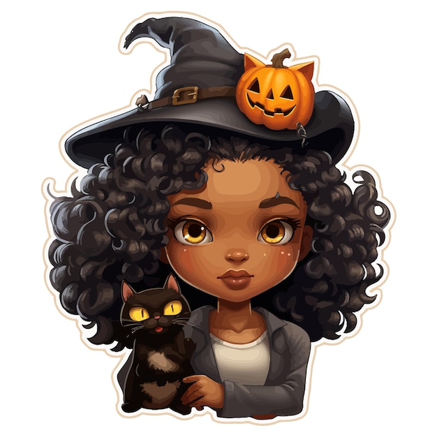 schwarzes Mädchen Halloween-Charakter