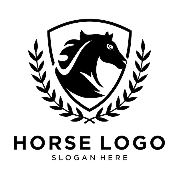 Schwarzes pferd logo design