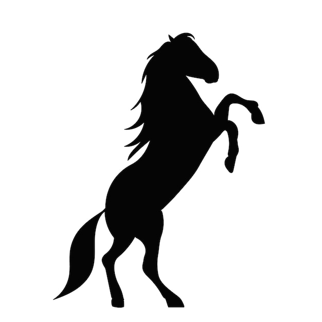 Schwarzes Pferd Silhouette, isolierter Vektor