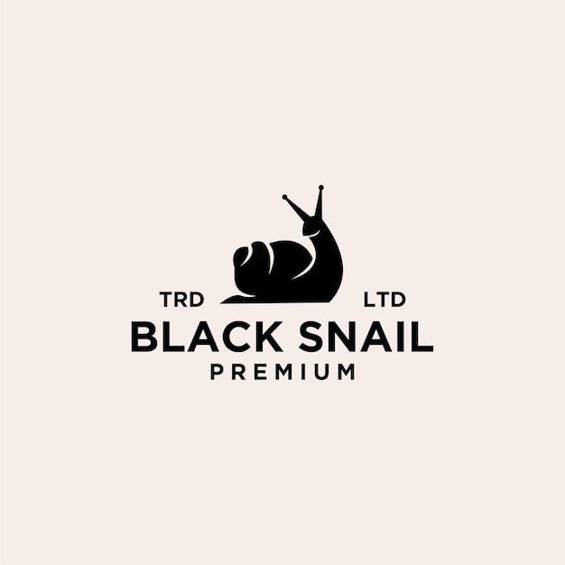 Schwarzes schnecken-vintage-premium-logo