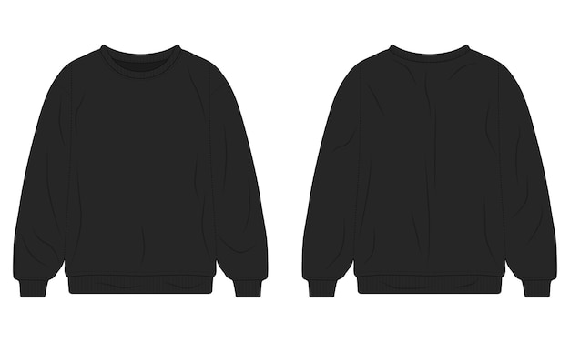 Schwarzes Sweatshirt vorne und hinten