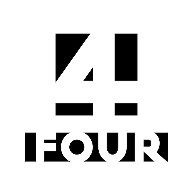 Schwarzes symbol für die nummer 4 auf einem weißen hintergrund icon 2