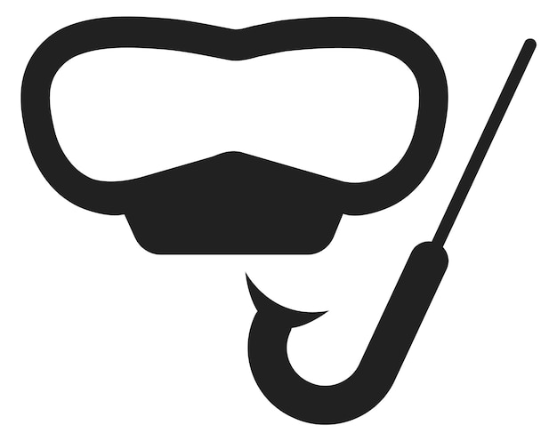 Schwarzes symbol für schnorchelmaske unterwasser-schwimmausrüstung