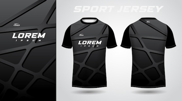 Schwarzes t-shirt sport-jersey-design