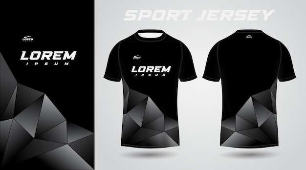 Schwarzes t-shirt sport-jersey-design