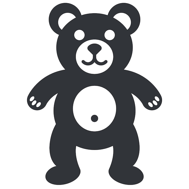 Schwarzes Teddybär-Symbol großes Kinderspielzeug