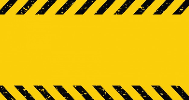 Schwarzes und gelbes Vorsichtsband. Unbelegter warnender Hintergrund.