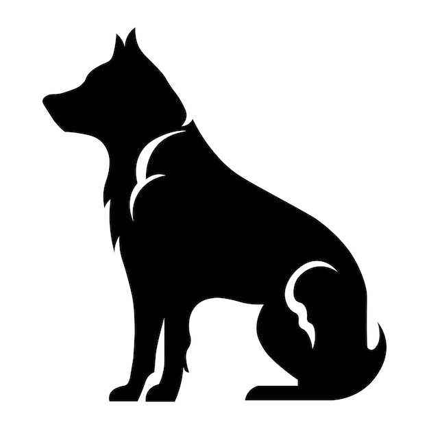 Vektor schwarzes vektor-symbol für hunde auf weißem hintergrund