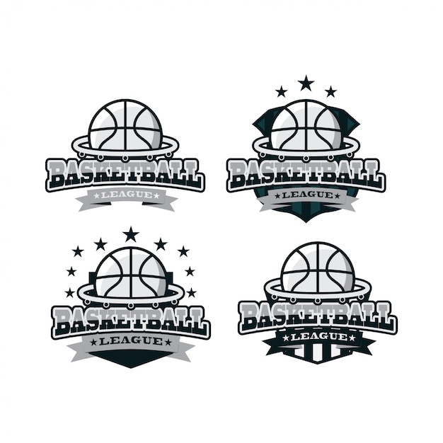 Vektor schwarzes weißes logo des basketballsports