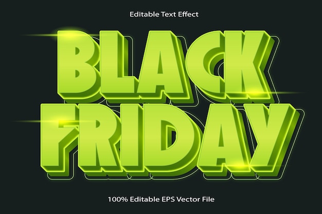 Schwarzfreitag bearbeitbarer Text-Effekt Emboss Cartoon Gradient Style