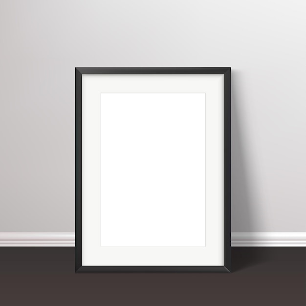 Schwarzrahmen-Mockup für Wandplakate Vektorillustration