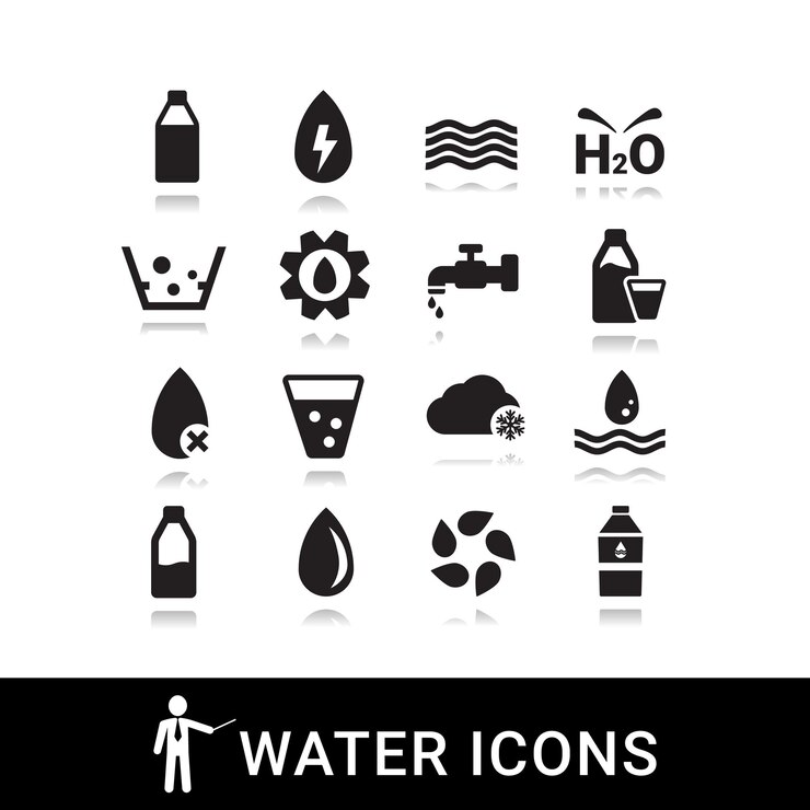 Schwarzwasser-Icon-Set
