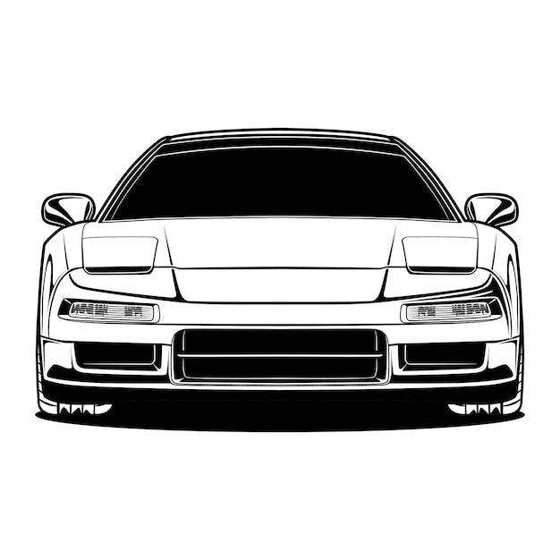 Schwarzweiss-auto-illustration