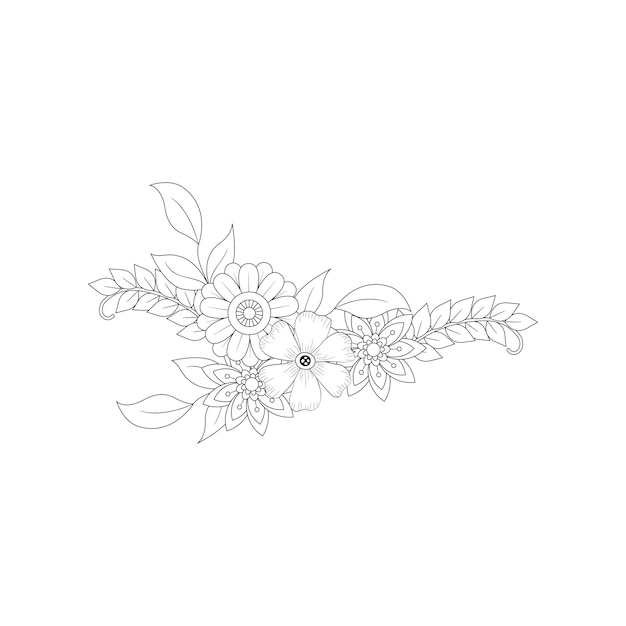 Schwarzweiss-blumenmustervektor in der illustration