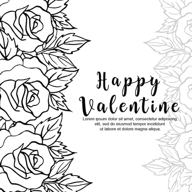 Schwarzweiss - valentine floral background