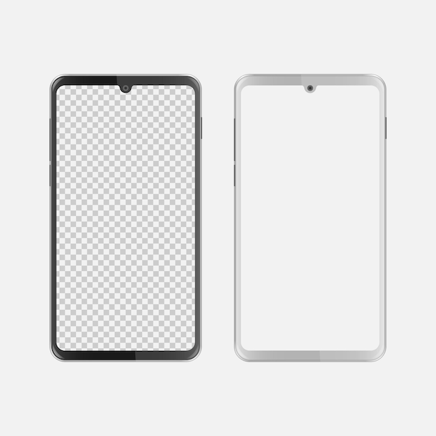 Schwarzweiss-Wassertropfen-Kerben-Smartphone mit leerem Bildschirm