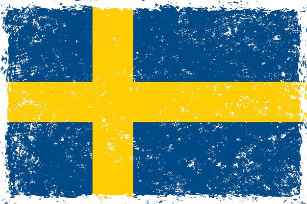 Schweden-Flagge im Grunge-Stil