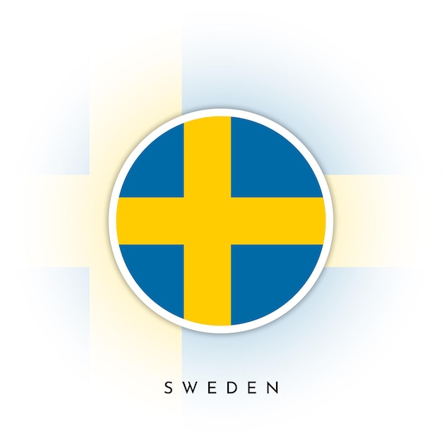 Vektor schweden-flagge rundes vorlagendesign