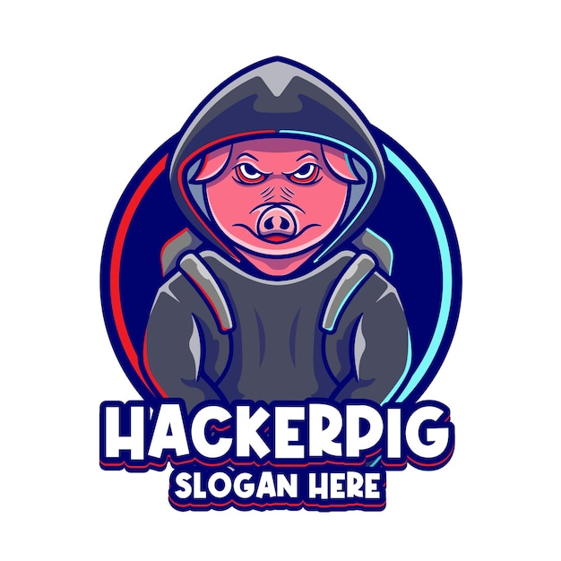 Vektor schwein charakter maskottchen cartoon logo vorlage