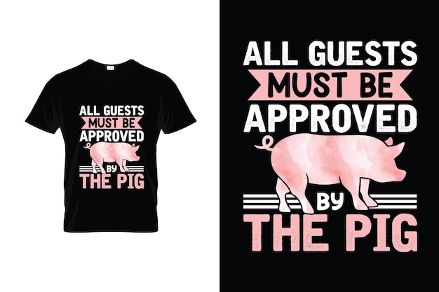 Schwein-t-shirt-design oder schwein-poster-design oder schwein-illustration