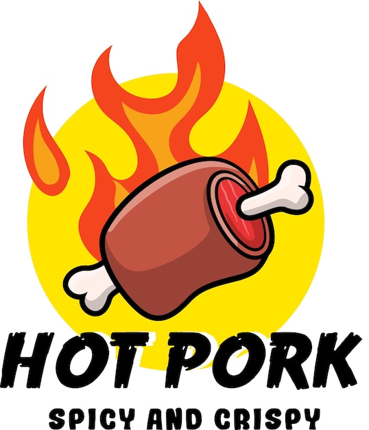 Schweinefleisch-maskottchen-logo mit hochwertigem aktienvektor