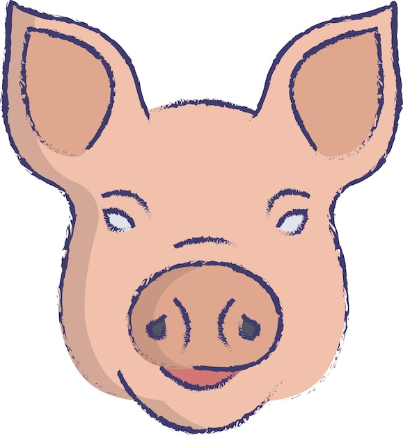 Schweinegesicht, handgezeichnete vektorillustration