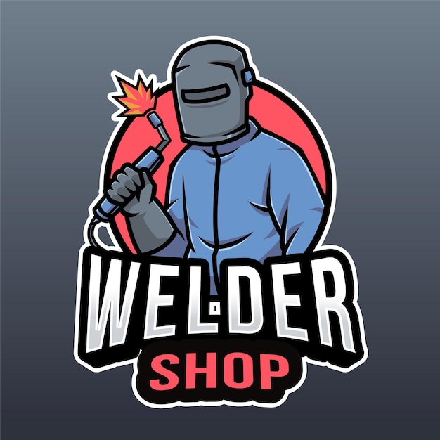 Vektor schweißer shop logo vorlage