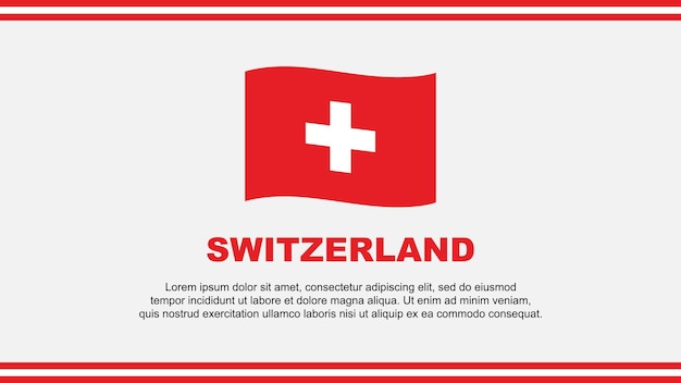 Schweiz-Flagge, abstrakter Hintergrund, Design-Vorlage, Schweiz-Unabhängigkeitstag-Banner, soziale Medien, Vektorillustration, Schweiz-Design