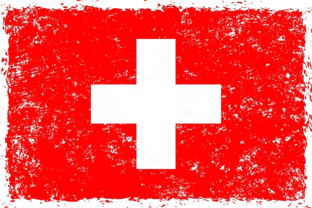 Schweiz-flagge im grunge-distressed-stil