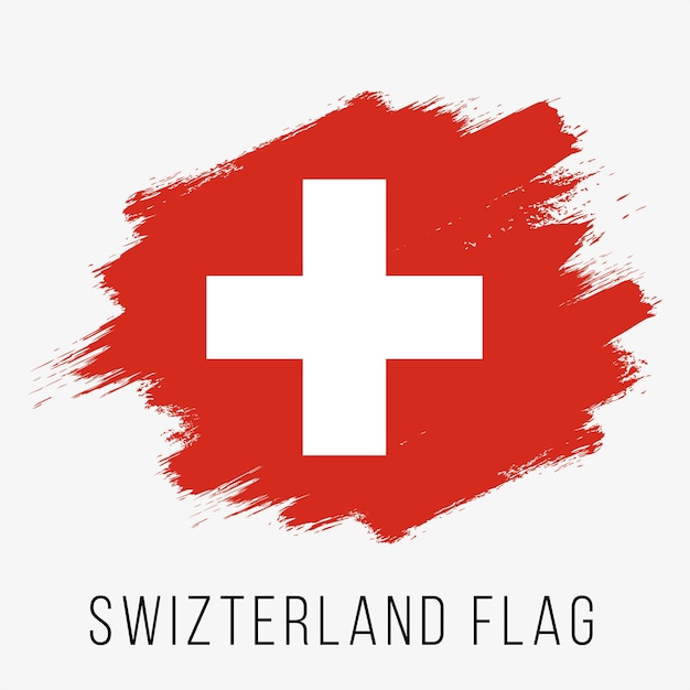 Schweiz-Vektor-Flagge. Schweiz-Flagge für den Unabhängigkeitstag. Grunge-Schweiz-Flagge